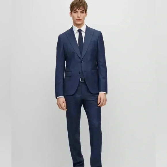 ❤️Host Pick❤️[US36R] Hugo Boss Mens Suit Blazer  Guabello VirginWool Woven Italy - Picture 2 of 12